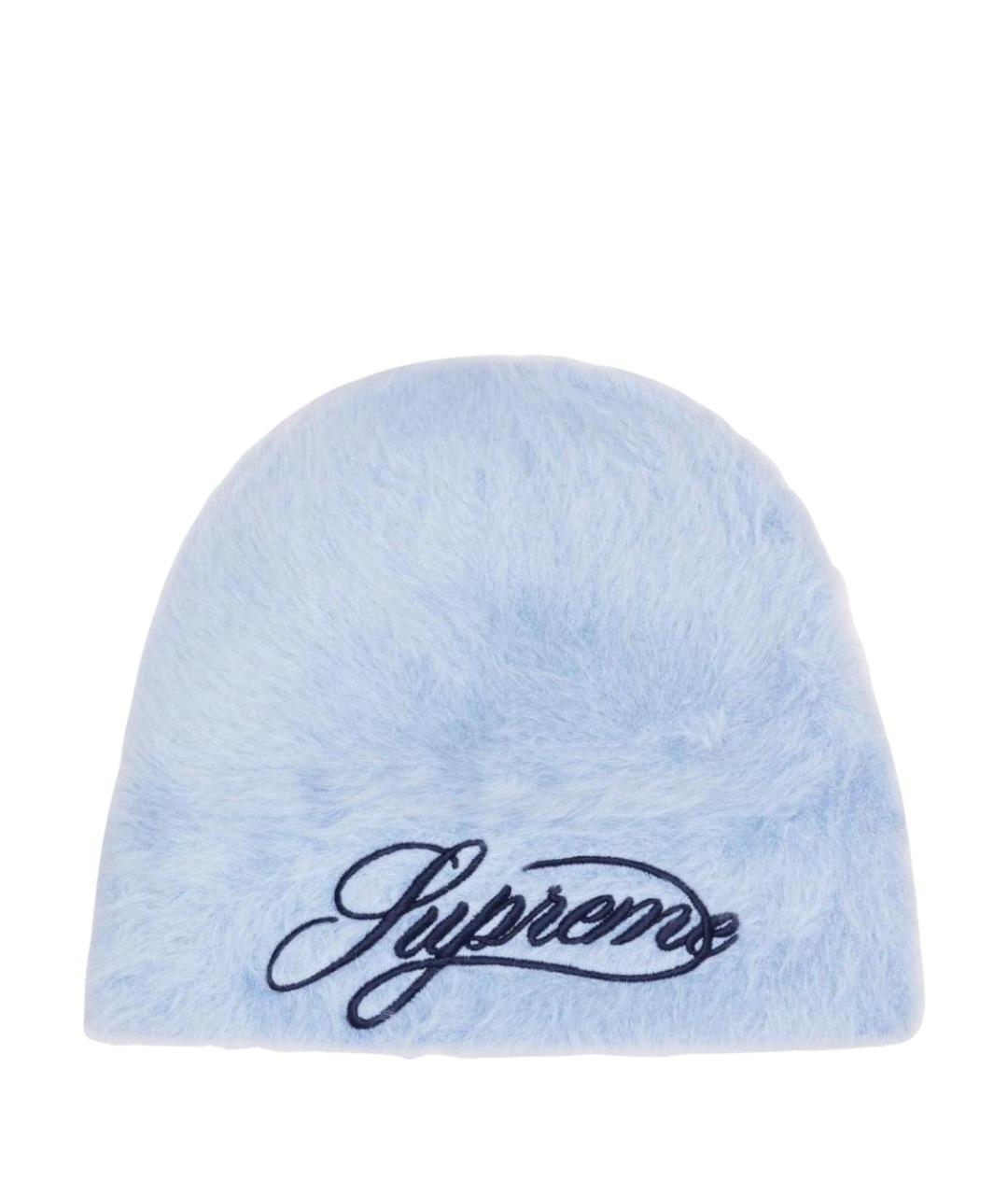 SUPREME Голубая шапка, фото 1