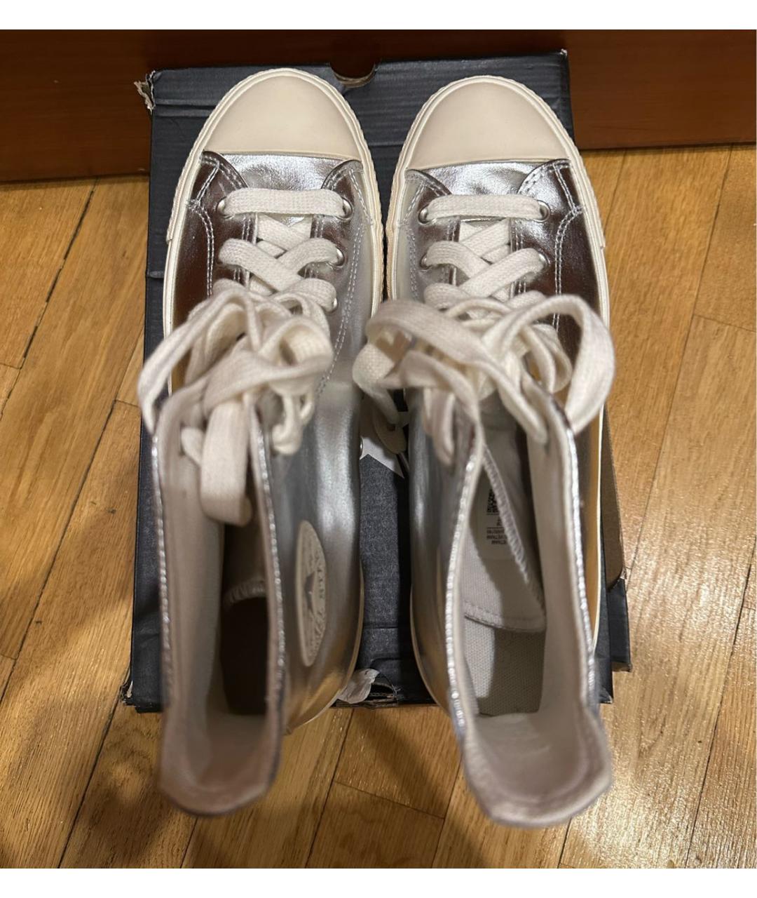 CONVERSE Серебряные кеды из искусственной кожи, фото 3