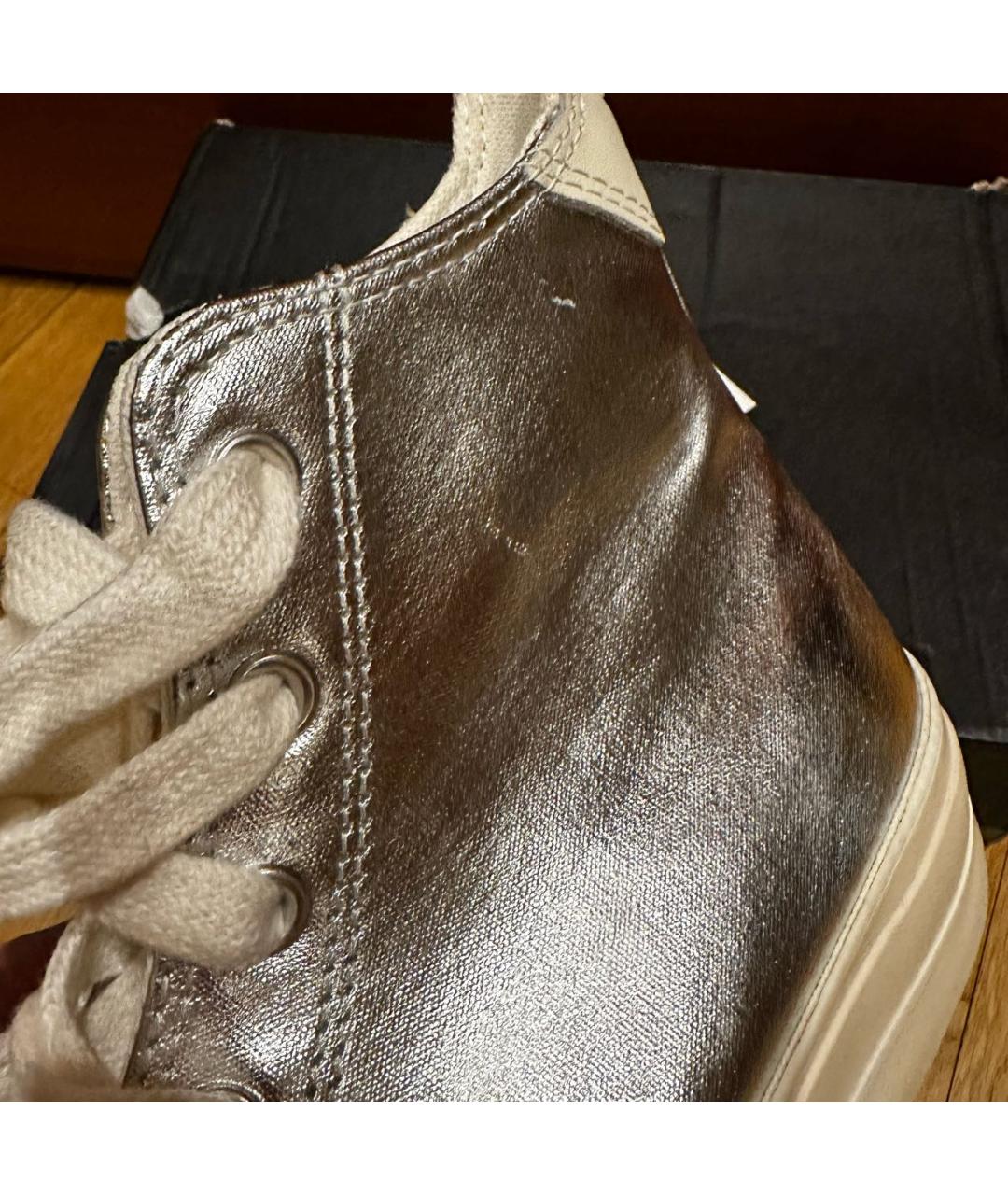 CONVERSE Серебряные кеды из искусственной кожи, фото 8