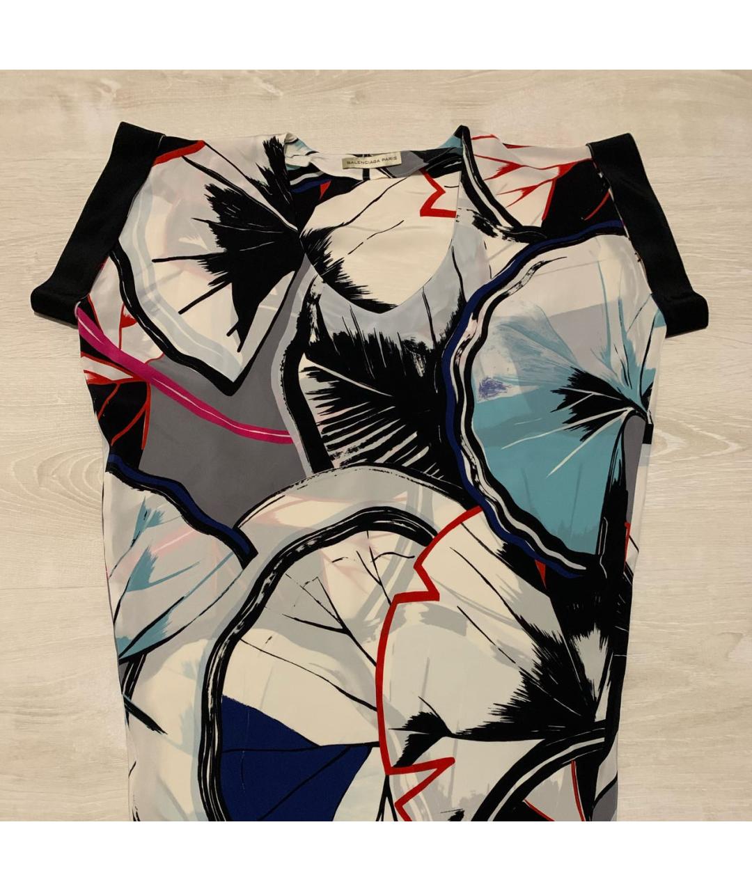 BALENCIAGA Мульти шелковое коктейльное платье, фото 4