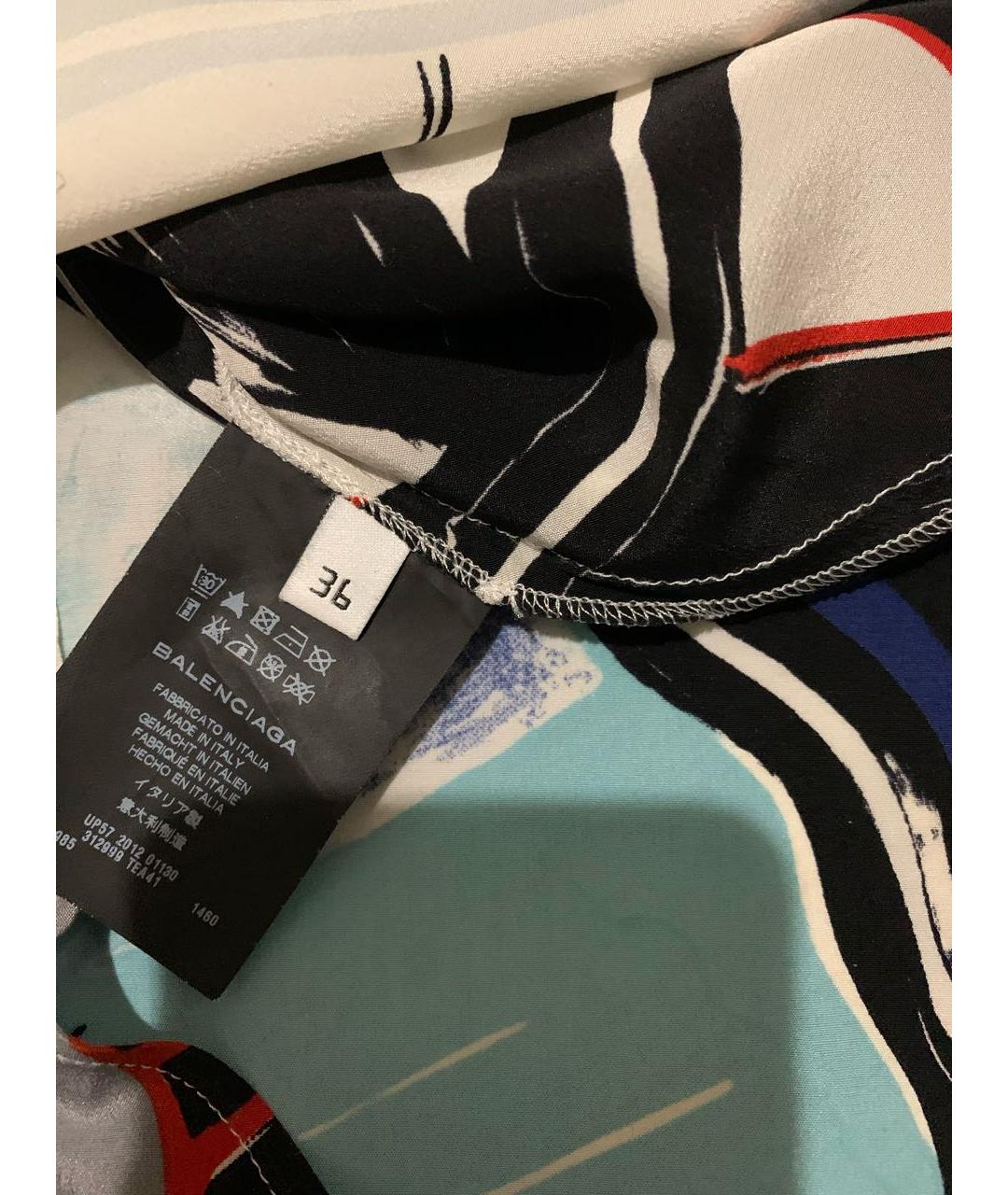 BALENCIAGA Мульти шелковое коктейльное платье, фото 5
