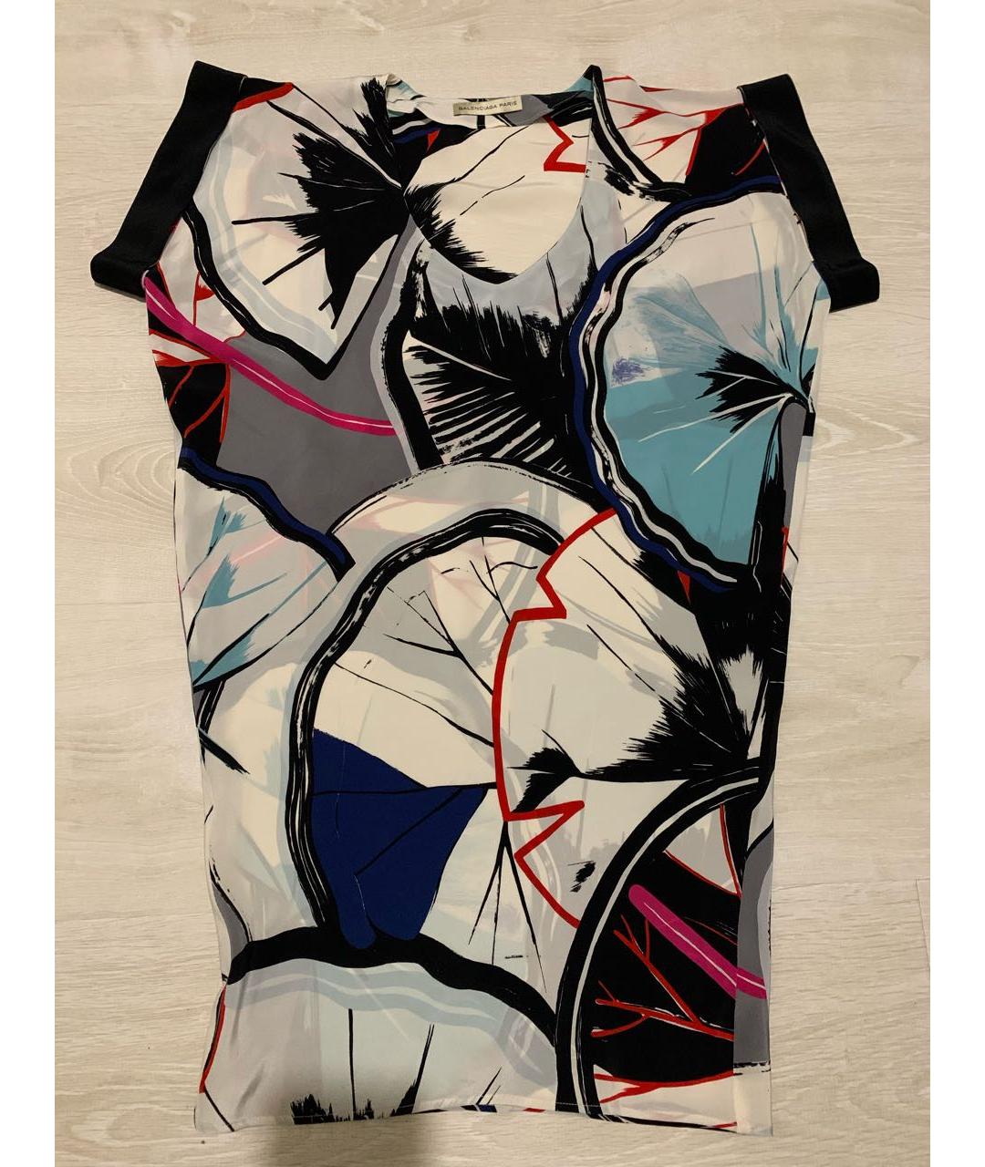 BALENCIAGA Мульти шелковое коктейльное платье, фото 7