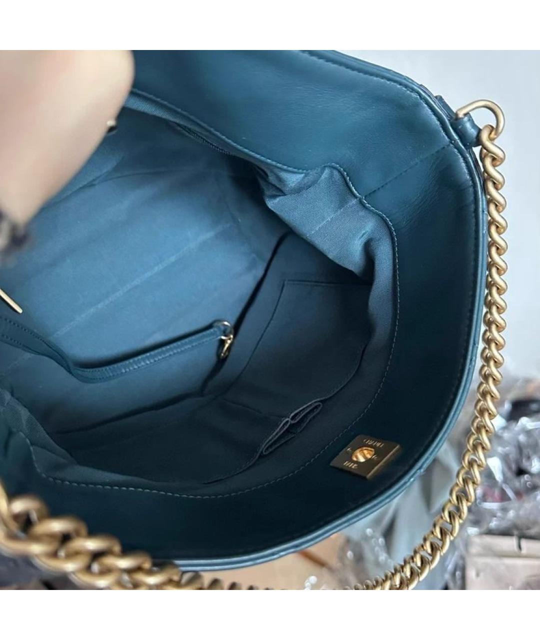 CHANEL Синяя кожаная сумка через плечо, фото 8