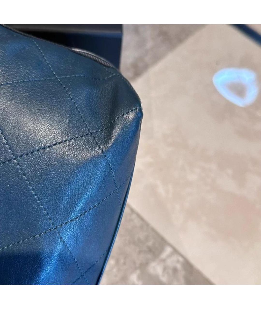 CHANEL Синяя кожаная сумка через плечо, фото 4