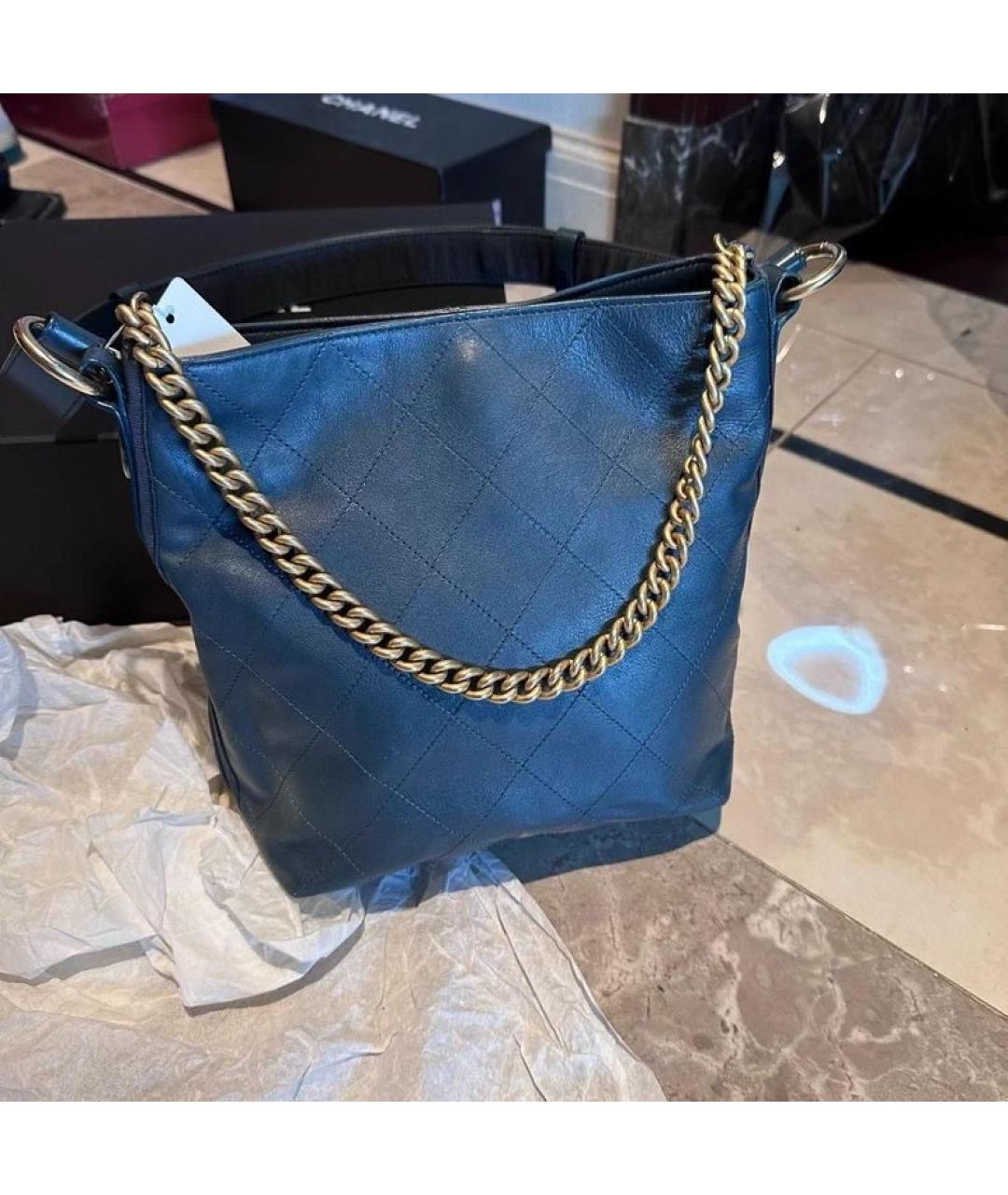 CHANEL Синяя кожаная сумка через плечо, фото 2