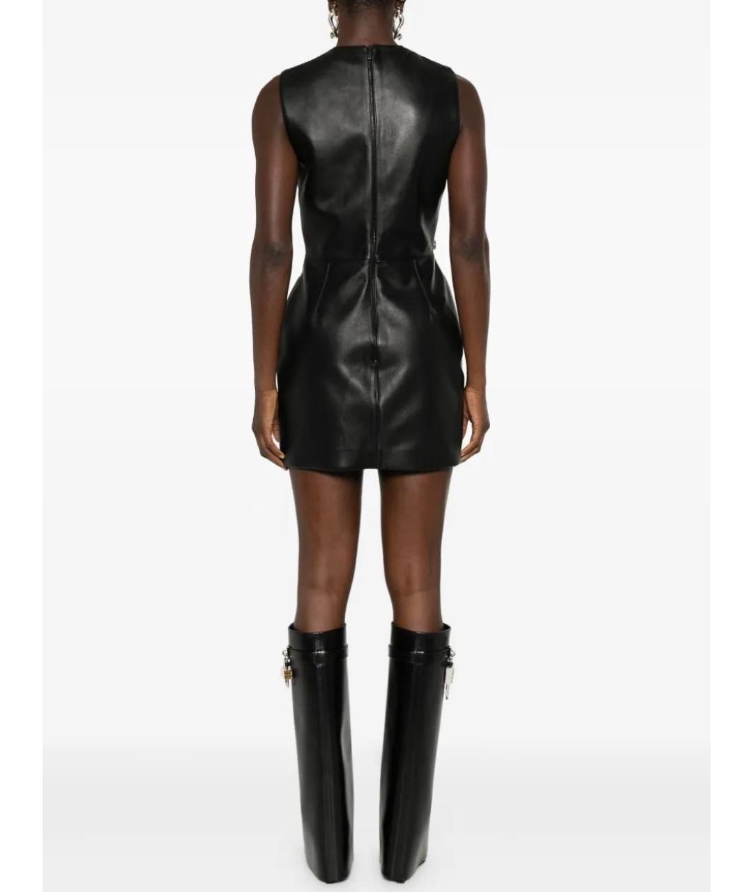 DAVID KOMA Черное кожаное коктейльное платье, фото 7
