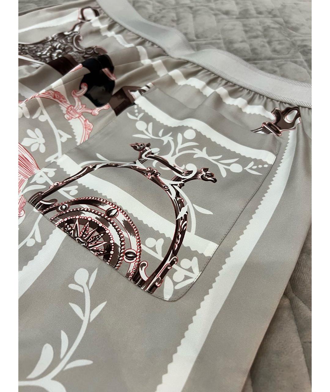 HERMES Серые шелковые кюлоты, фото 5