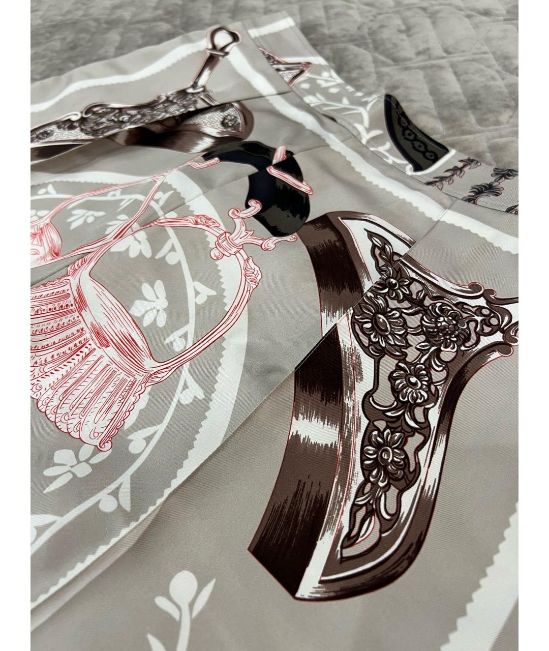 HERMES Серые шелковые кюлоты, фото 4