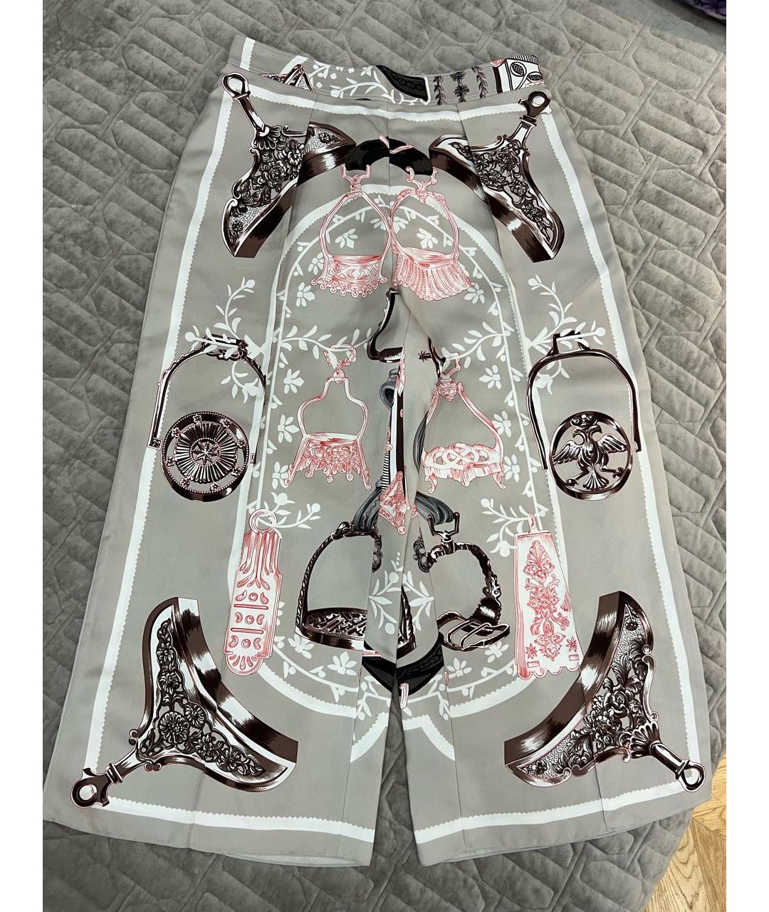 HERMES Серые шелковые кюлоты, фото 8