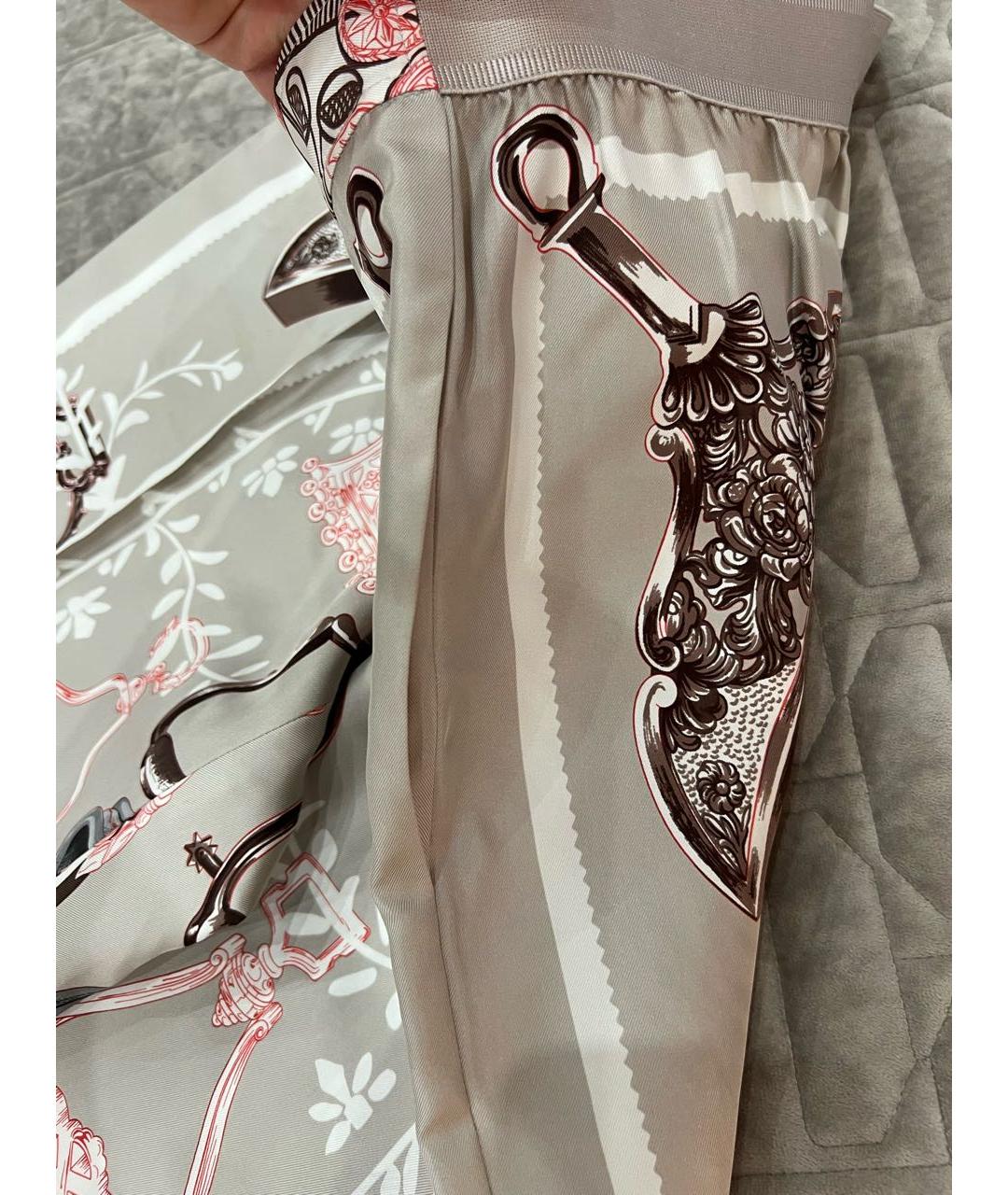 HERMES Серые шелковые кюлоты, фото 3