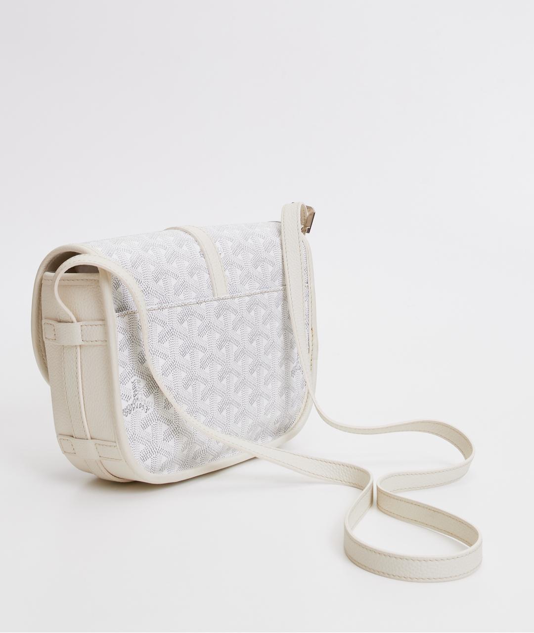 GOYARD Белая кожаная сумка через плечо, фото 3