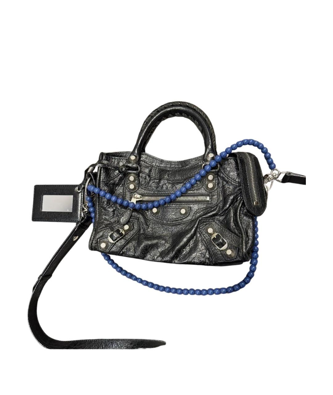 BALENCIAGA Черная кожаная сумка через плечо, фото 1