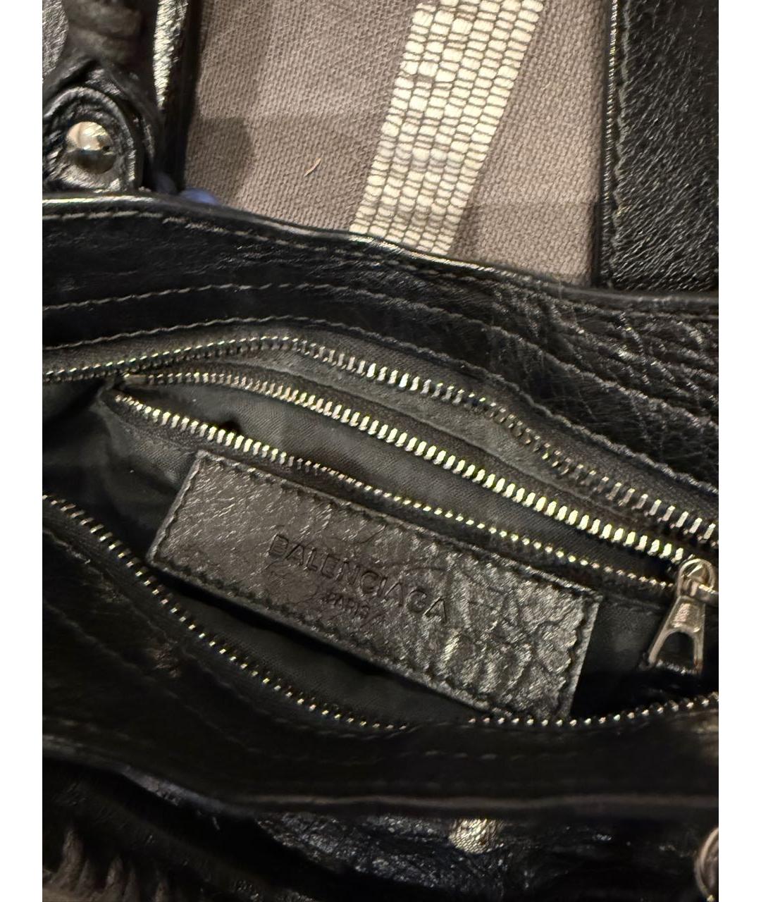 BALENCIAGA Черная кожаная сумка через плечо, фото 5