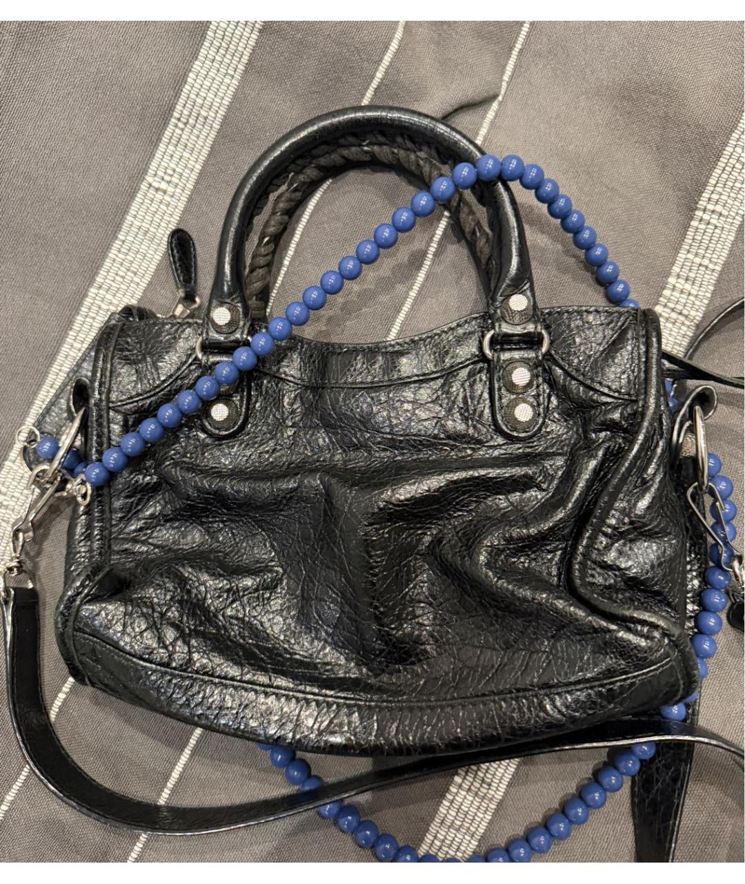 BALENCIAGA Черная кожаная сумка через плечо, фото 3