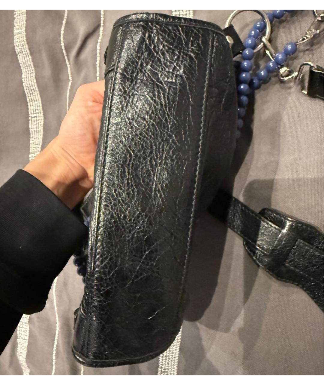 BALENCIAGA Черная кожаная сумка через плечо, фото 6