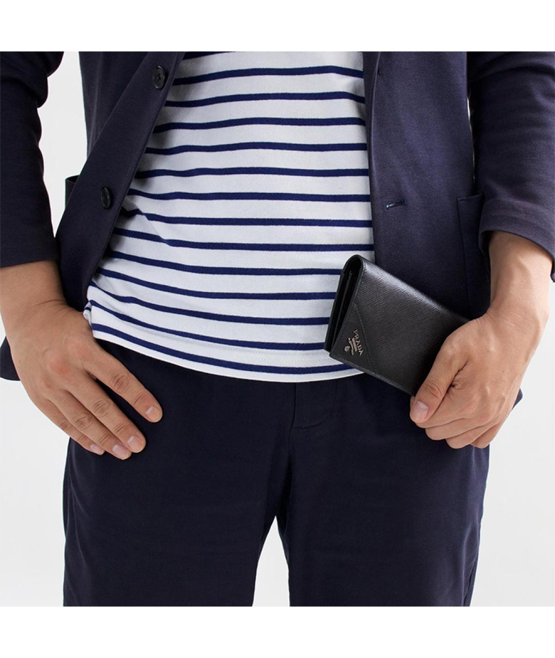 PRADA Черный кожаный кошелек, фото 5