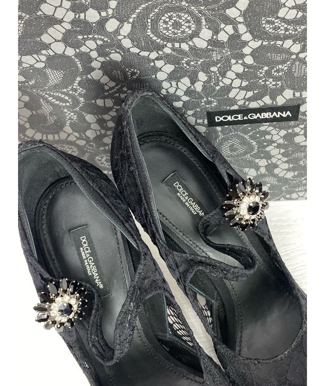 DOLCE&GABBANA Черные текстильные туфли, фото 3