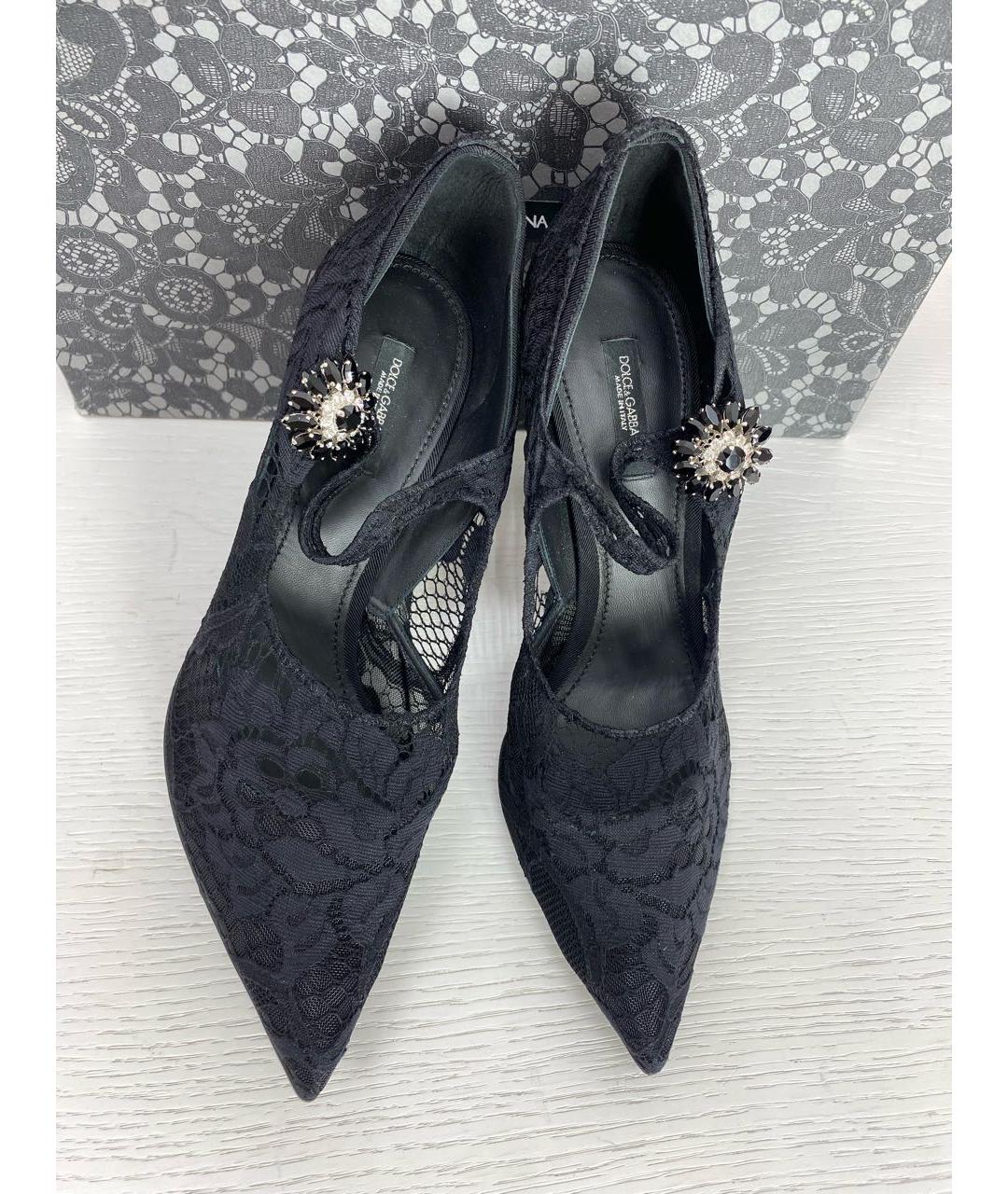 DOLCE&GABBANA Черные текстильные туфли, фото 2