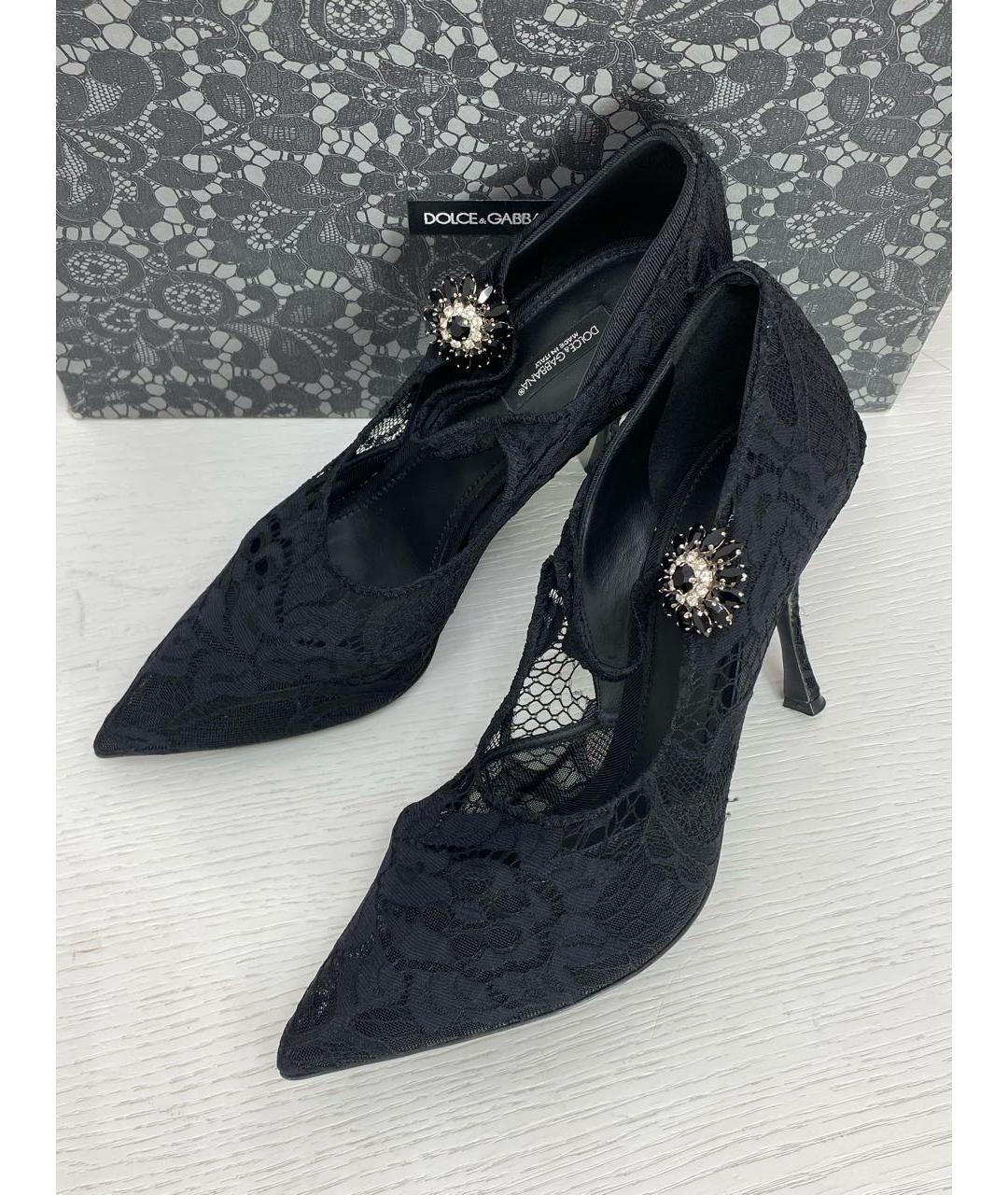 DOLCE&GABBANA Черные текстильные туфли, фото 5