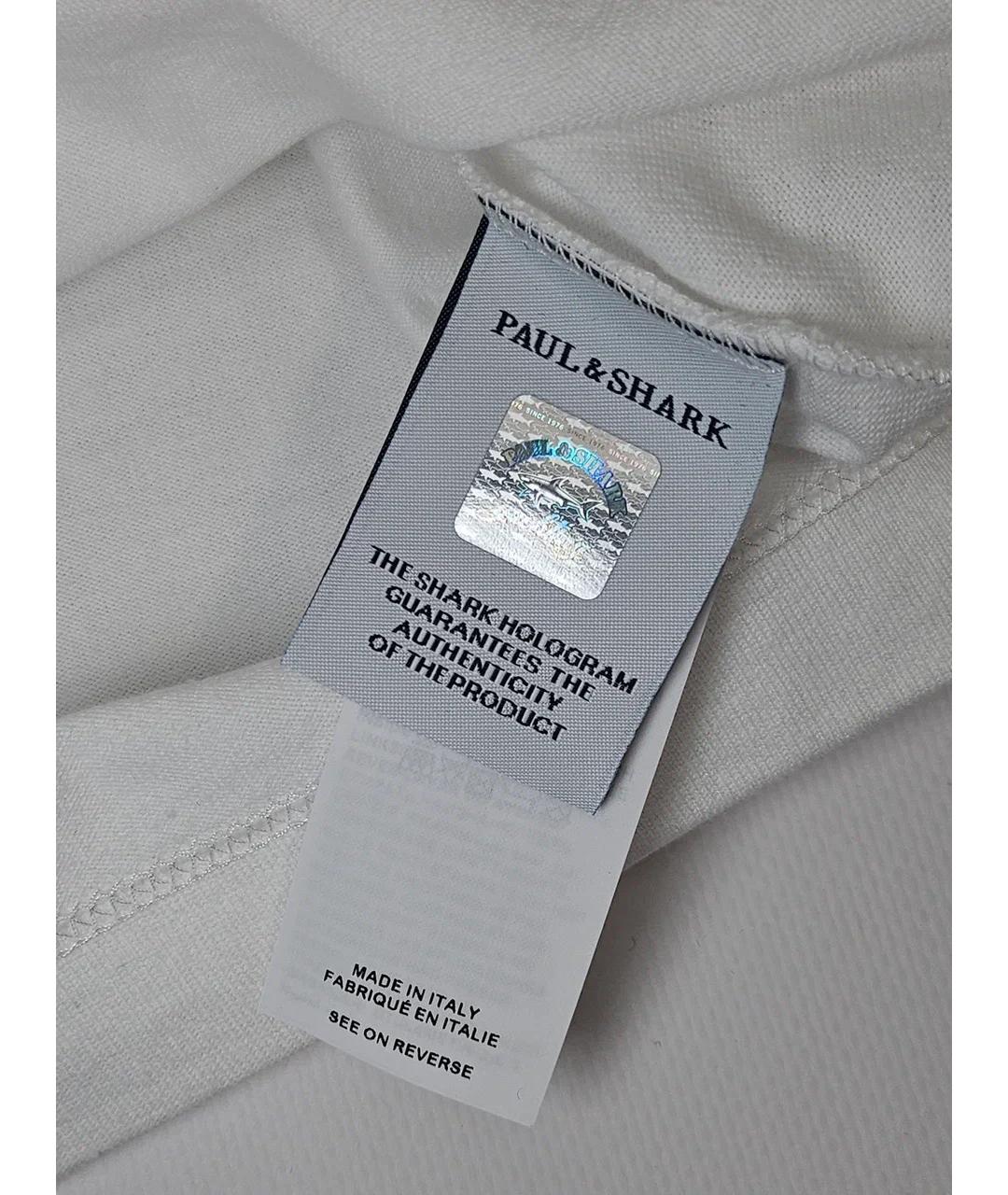 PAUL & SHARK Белая хлопковая футболка, фото 4