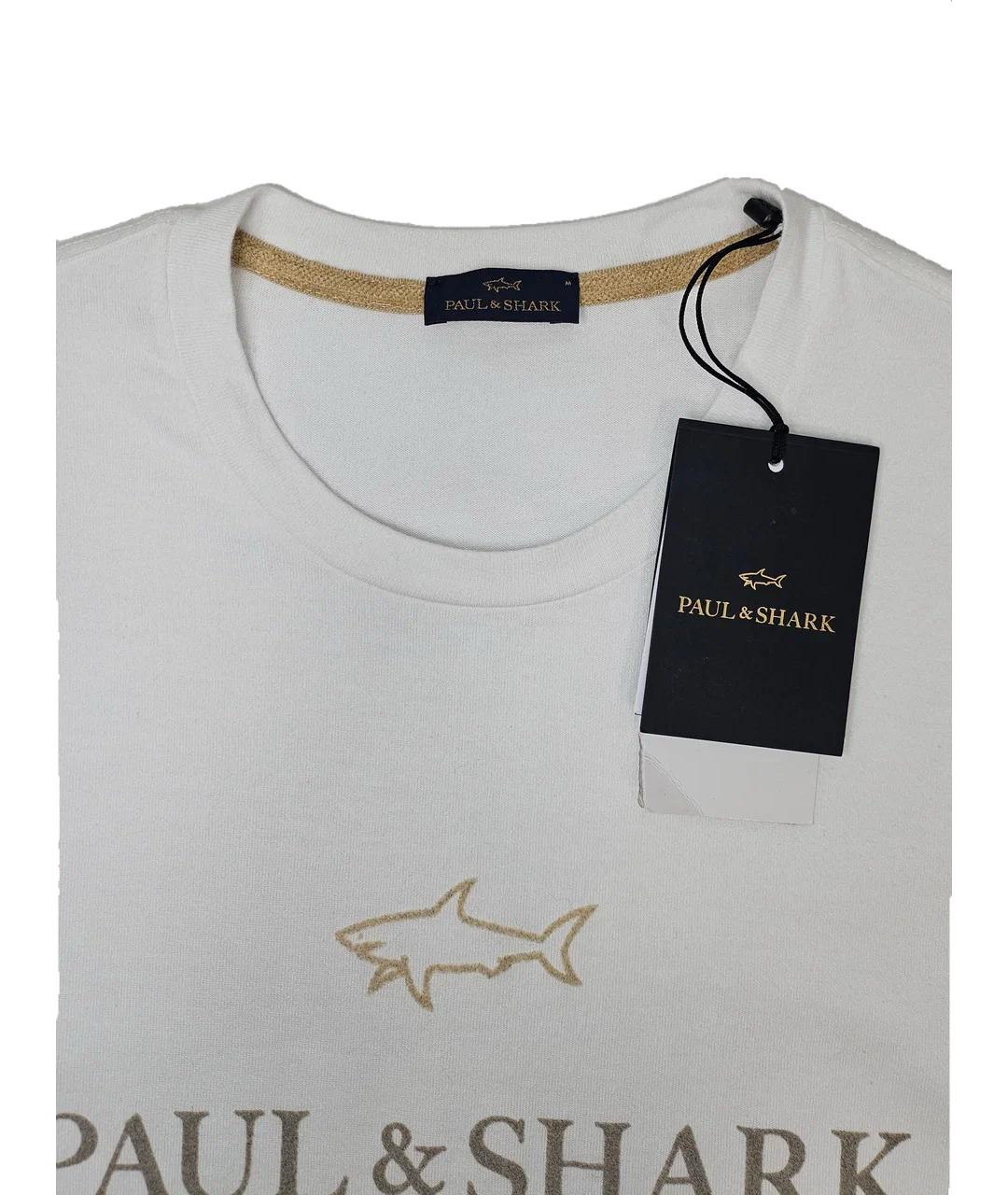 PAUL & SHARK Белая хлопковая футболка, фото 3