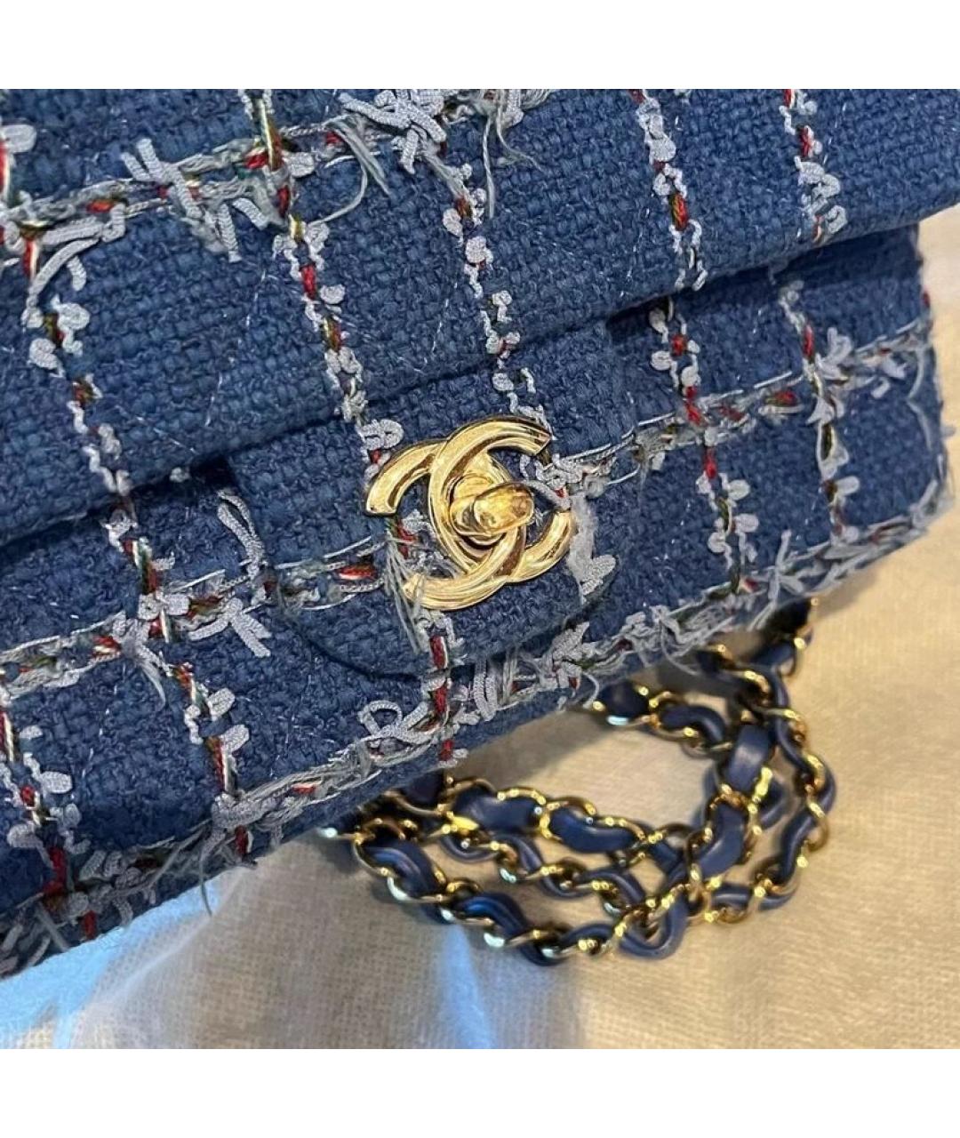 CHANEL Синяя твидовая сумка через плечо, фото 6