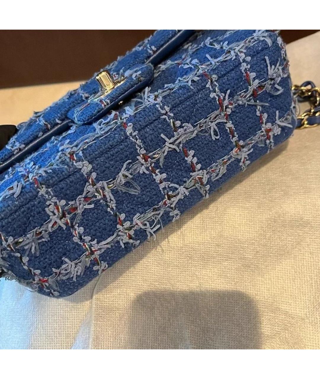 CHANEL Синяя твидовая сумка через плечо, фото 3