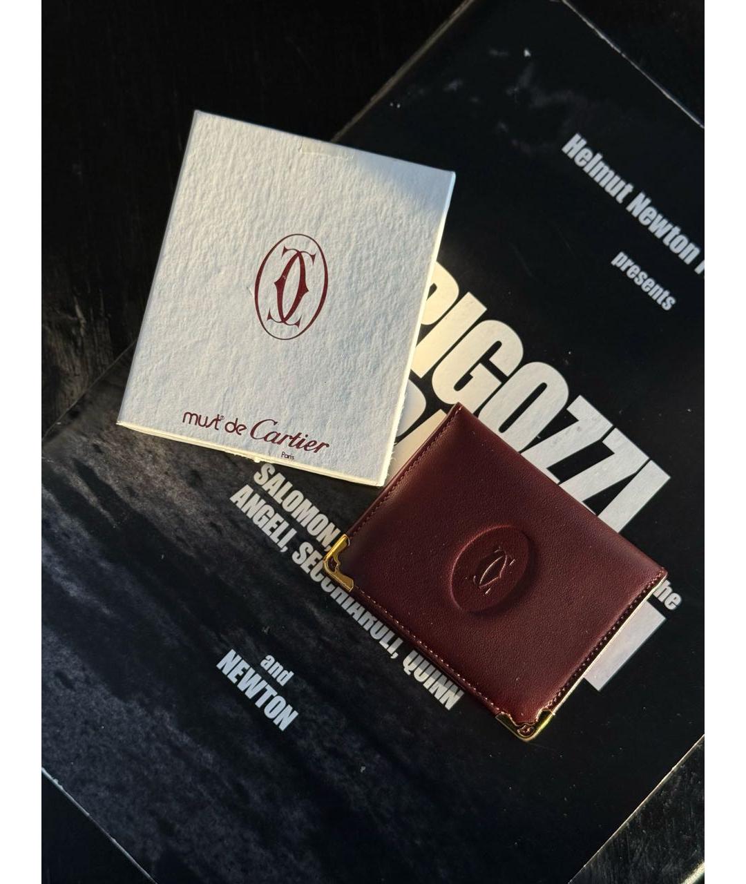 CARTIER Бордовый кожаный кардхолдер, фото 3