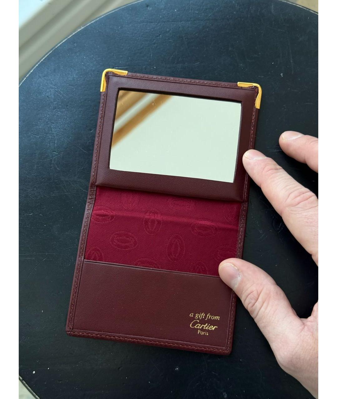 CARTIER Бордовый кожаный кардхолдер, фото 8