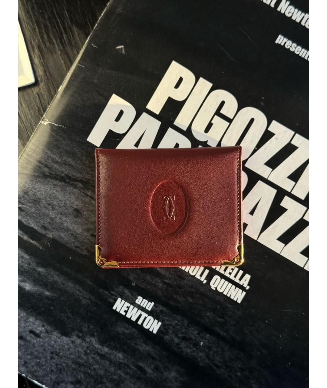 CARTIER Бордовый кожаный кардхолдер, фото 2