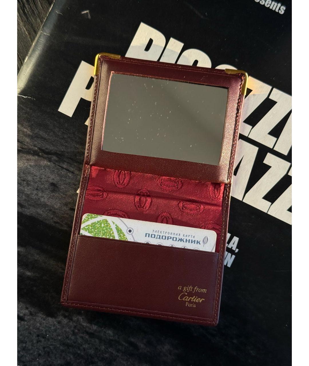 CARTIER Бордовый кожаный кардхолдер, фото 4