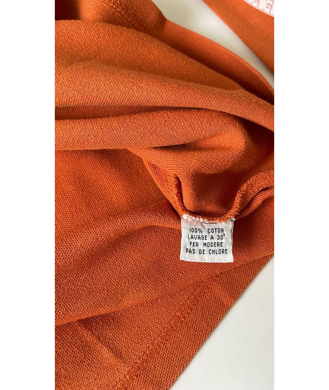 SAINT LAURENT Оранжевое хлопковое поло с длинным рукавом, фото 3