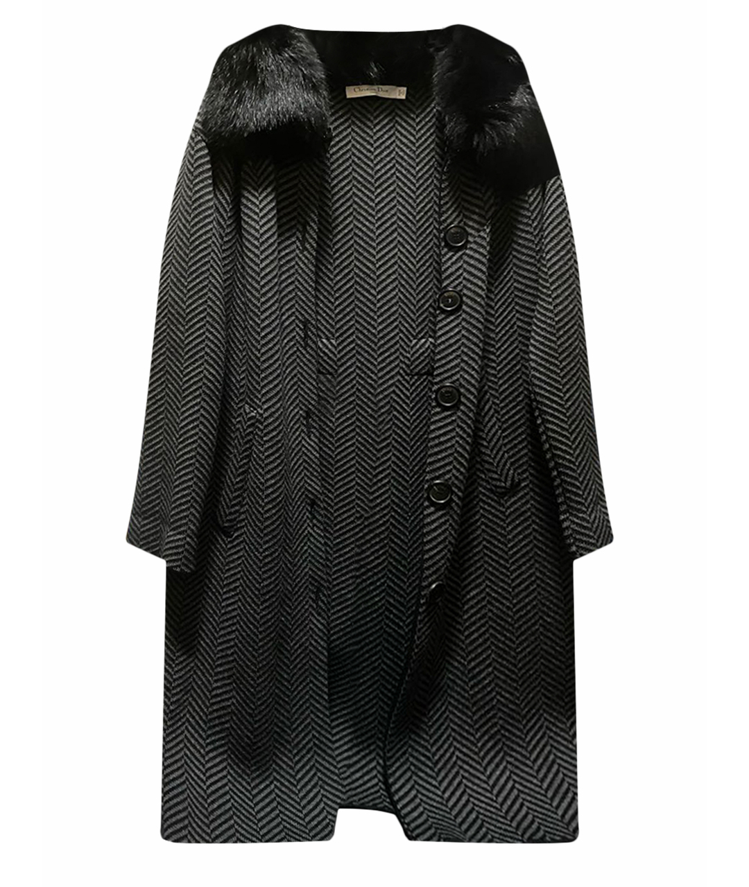 CHRISTIAN DIOR PRE-OWNED Антрацитовое шерстяное пальто, фото 1
