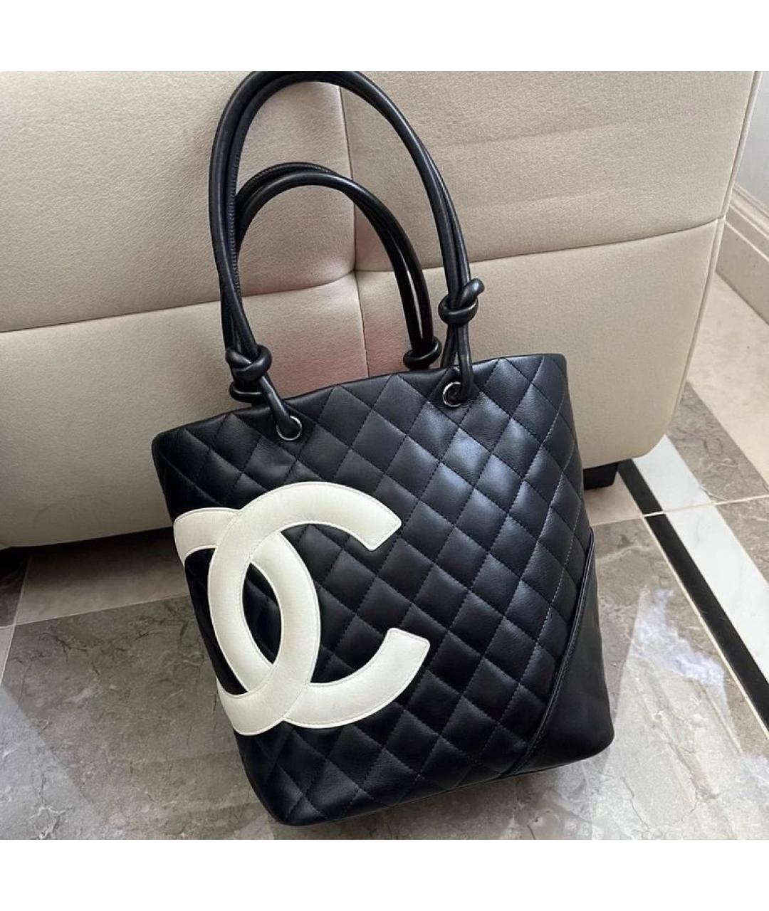 CHANEL Черная кожаная сумка с короткими ручками, фото 8