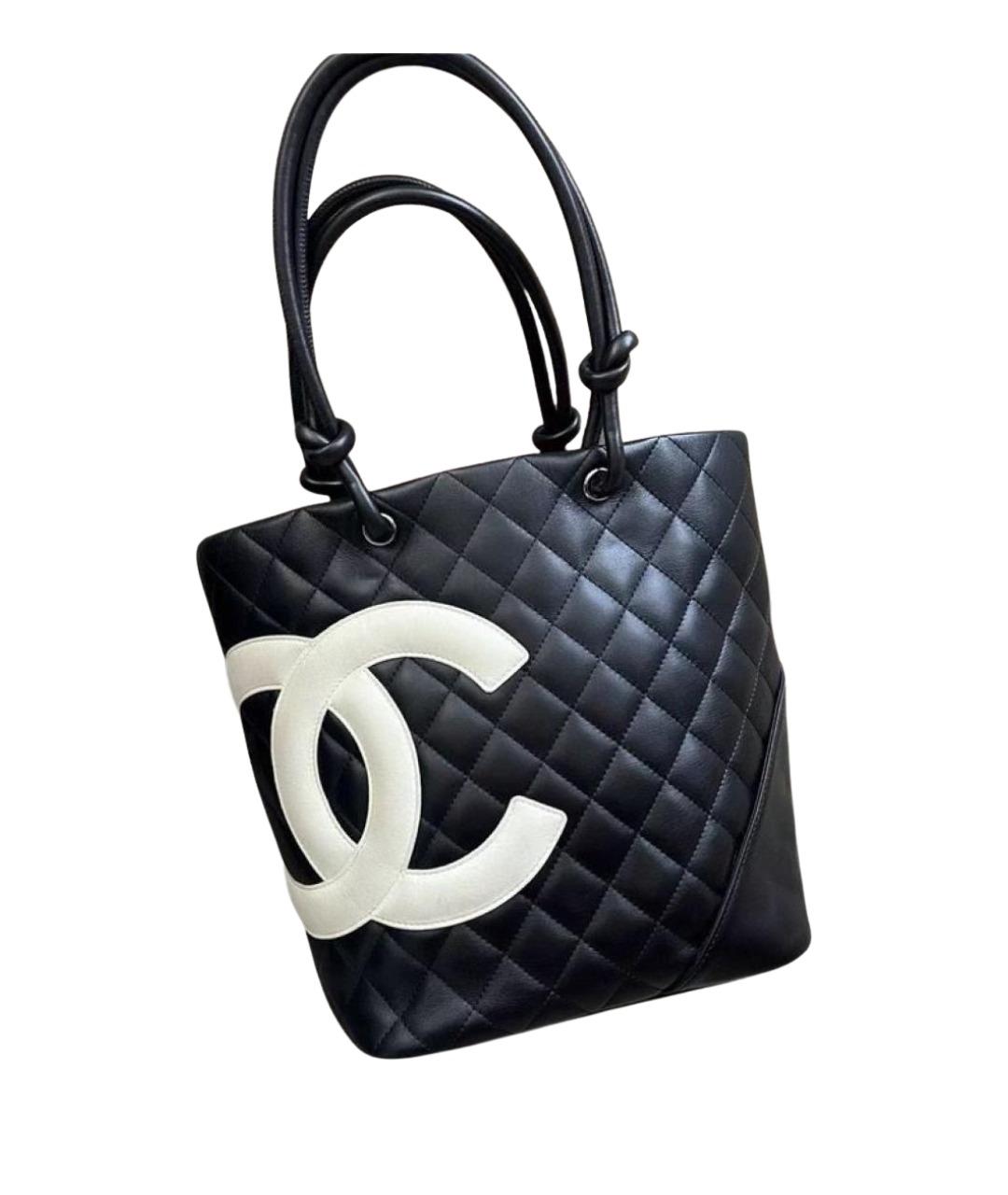 CHANEL Черная кожаная сумка с короткими ручками, фото 1