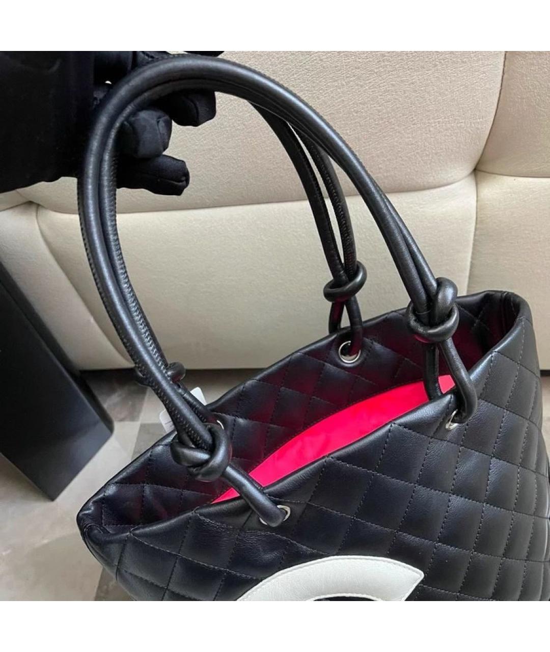 CHANEL Черная кожаная сумка с короткими ручками, фото 4