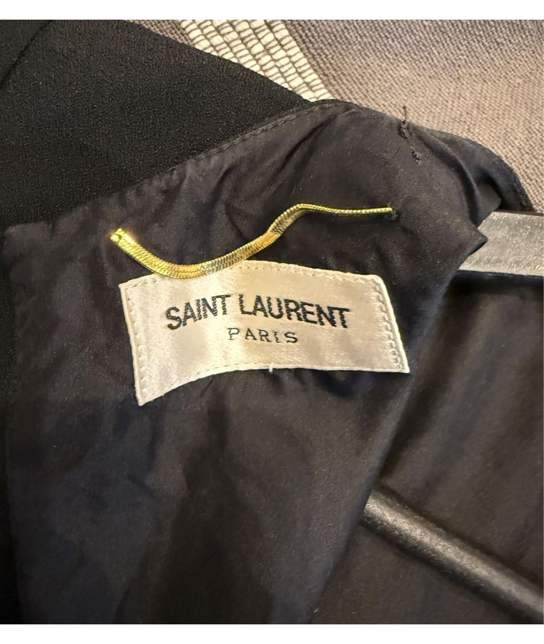 SAINT LAURENT Черное вискозное коктейльное платье, фото 4