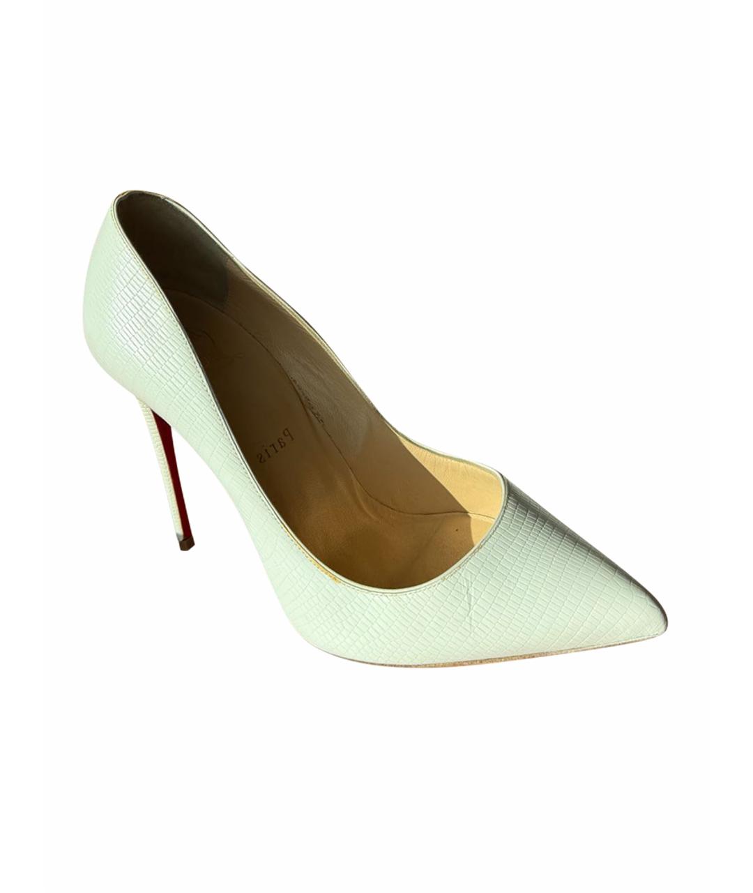 CHRISTIAN LOUBOUTIN Белые кожаные туфли, фото 1