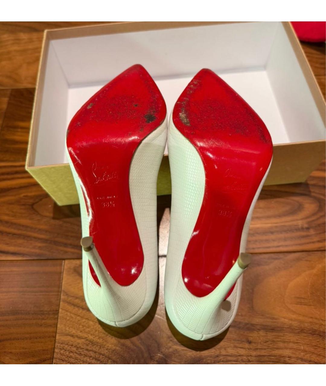 CHRISTIAN LOUBOUTIN Белые кожаные туфли, фото 2