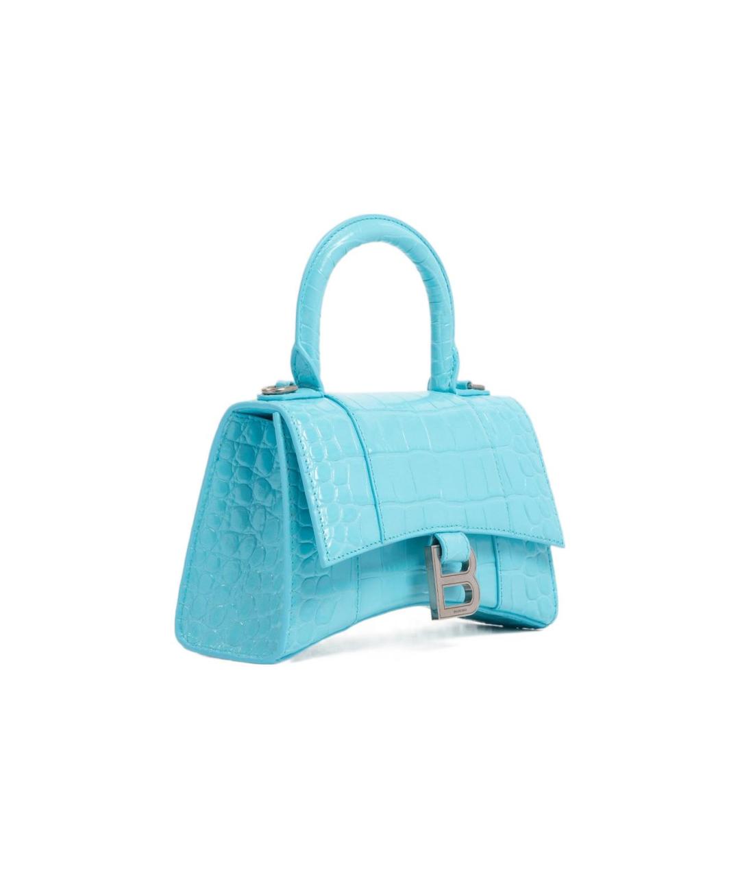 BALENCIAGA Голубая кожаная сумка через плечо, фото 3