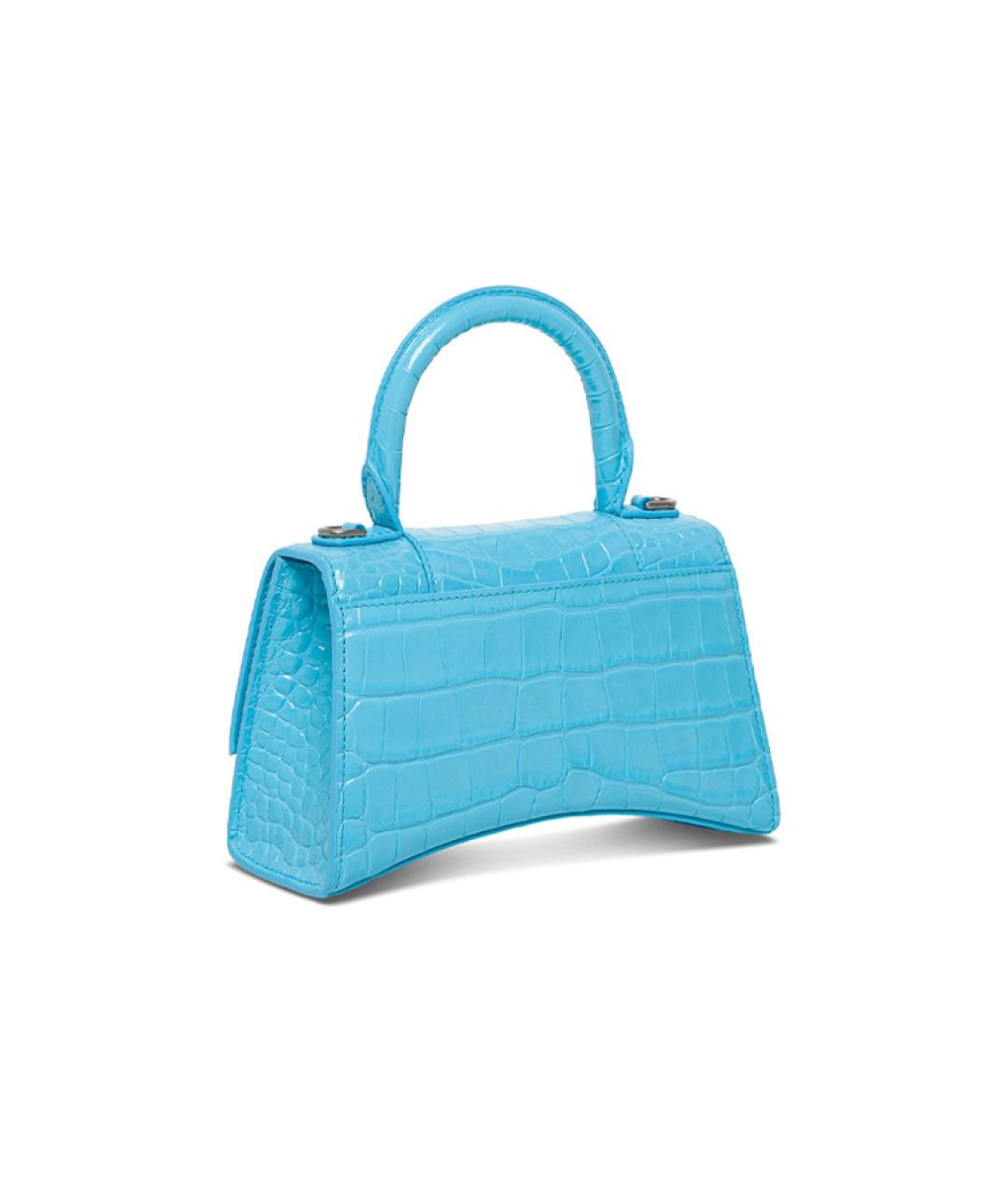 BALENCIAGA Голубая кожаная сумка через плечо, фото 4