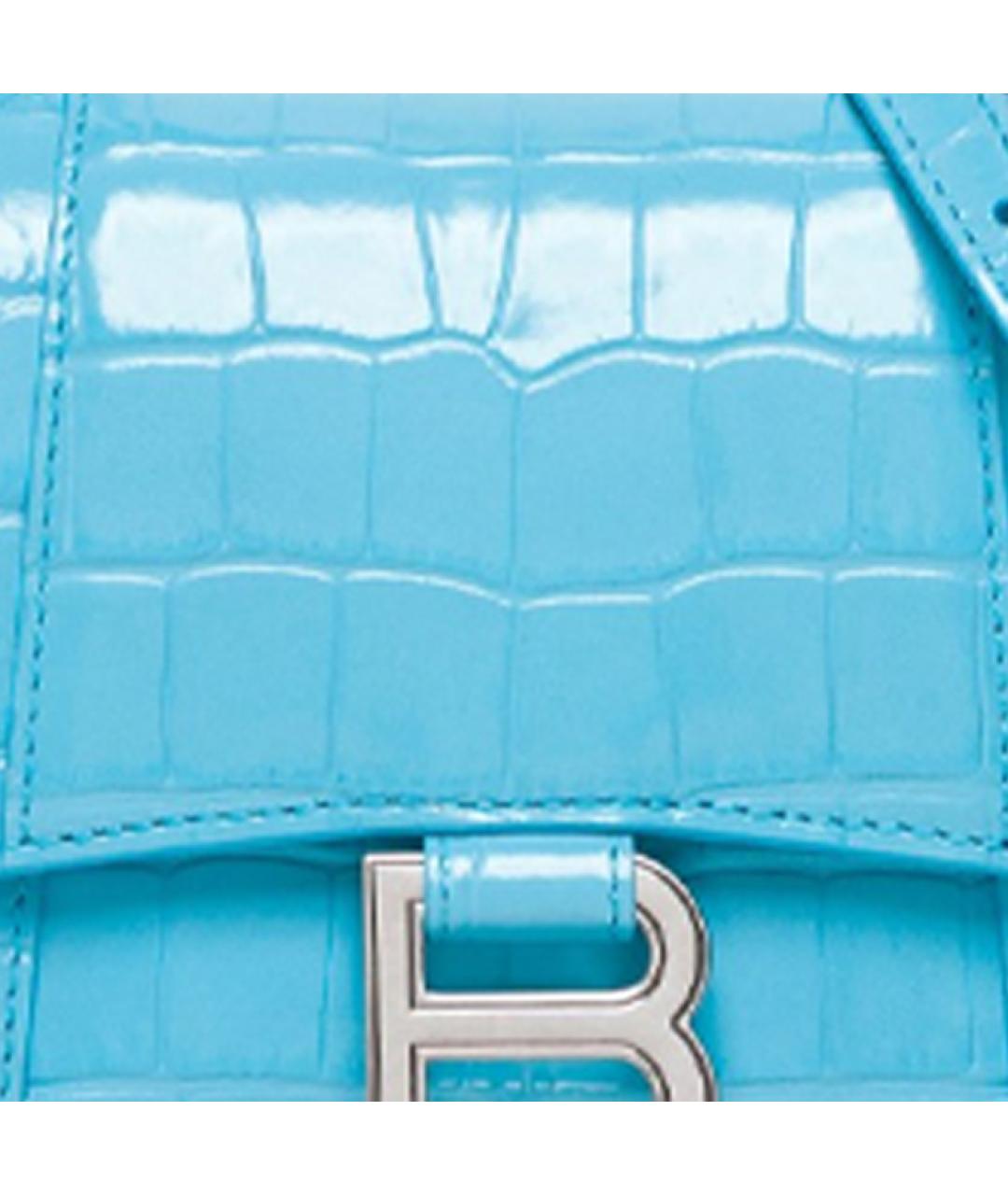 BALENCIAGA Голубая кожаная сумка через плечо, фото 5