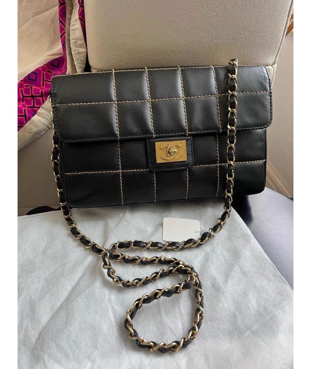 CHANEL Черная кожаная сумка через плечо, фото 8