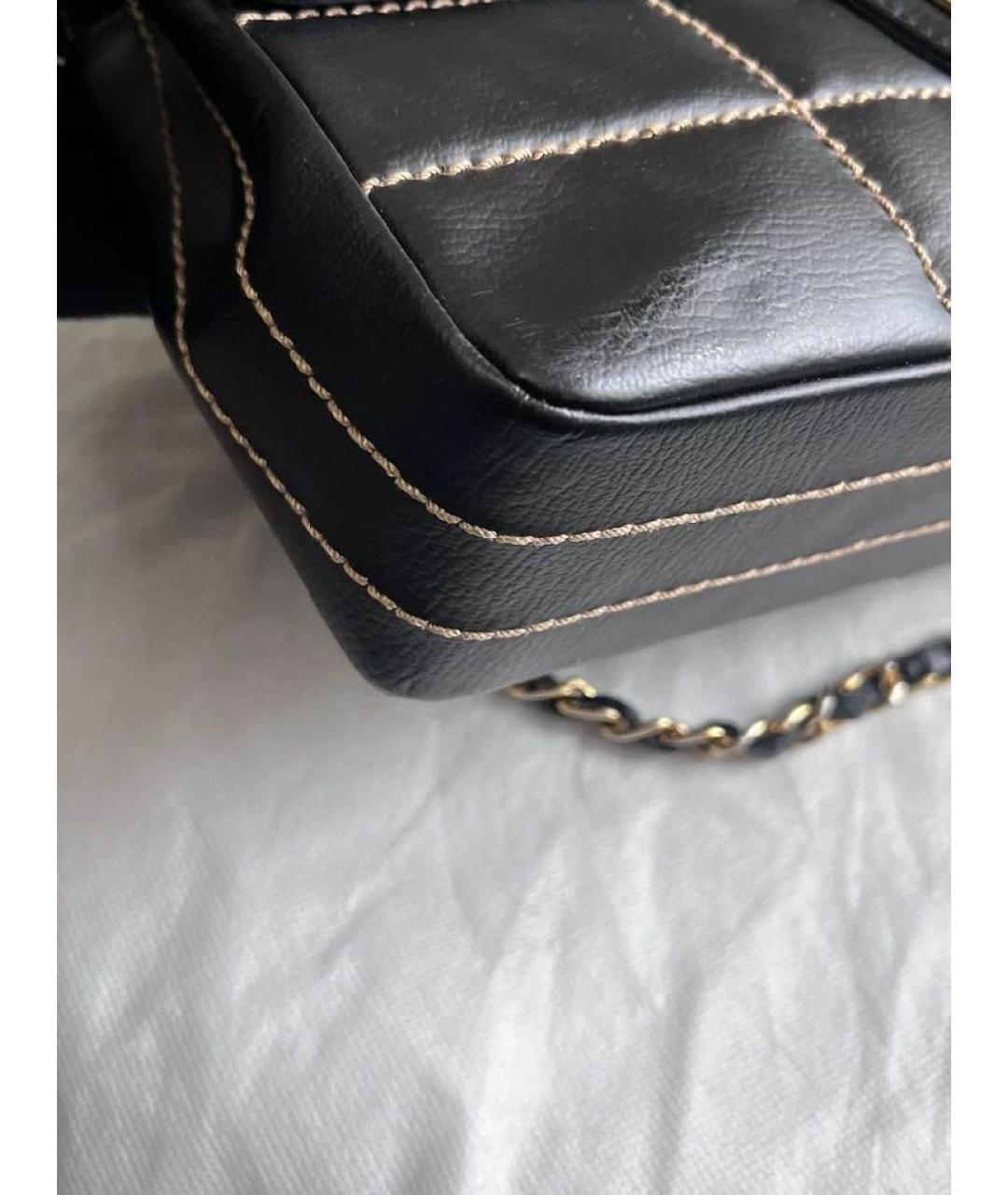 CHANEL Черная кожаная сумка через плечо, фото 5