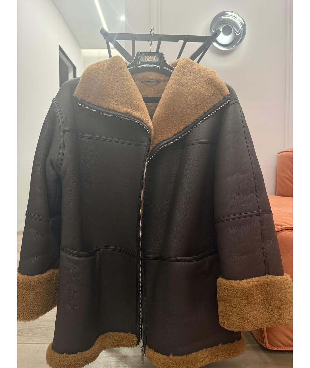 TOTEME Коричневая кожаная дубленка, фото 5