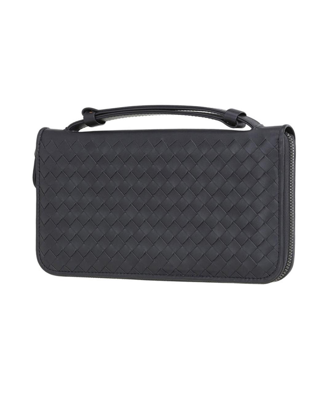BOTTEGA VENETA Черная кожаная папка для документов, фото 2