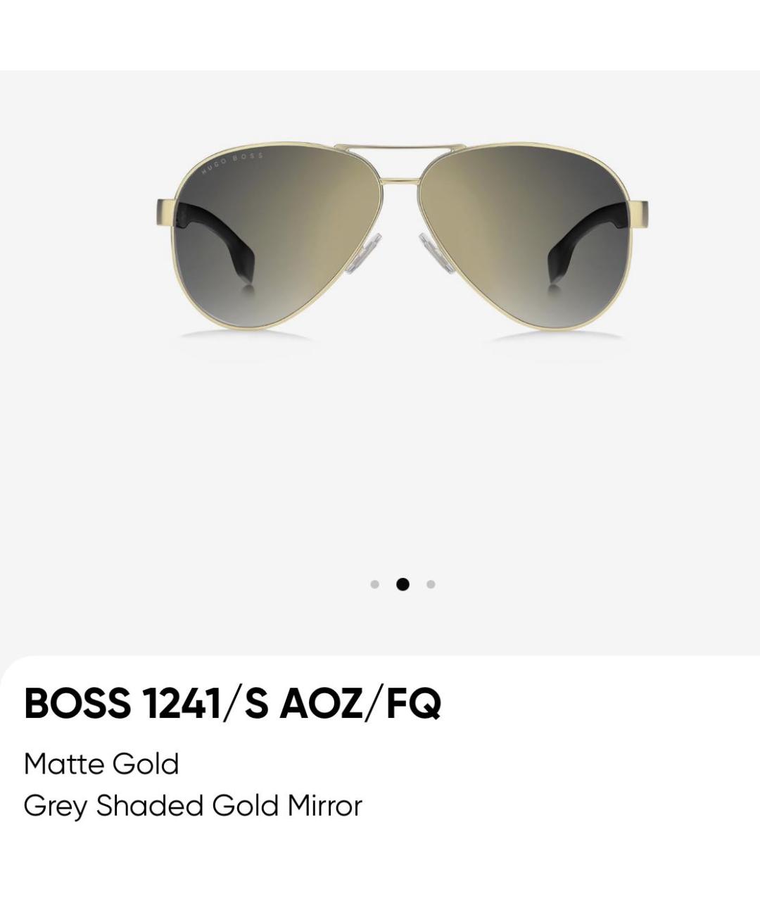 HUGO BOSS Золотые металлические солнцезащитные очки, фото 3