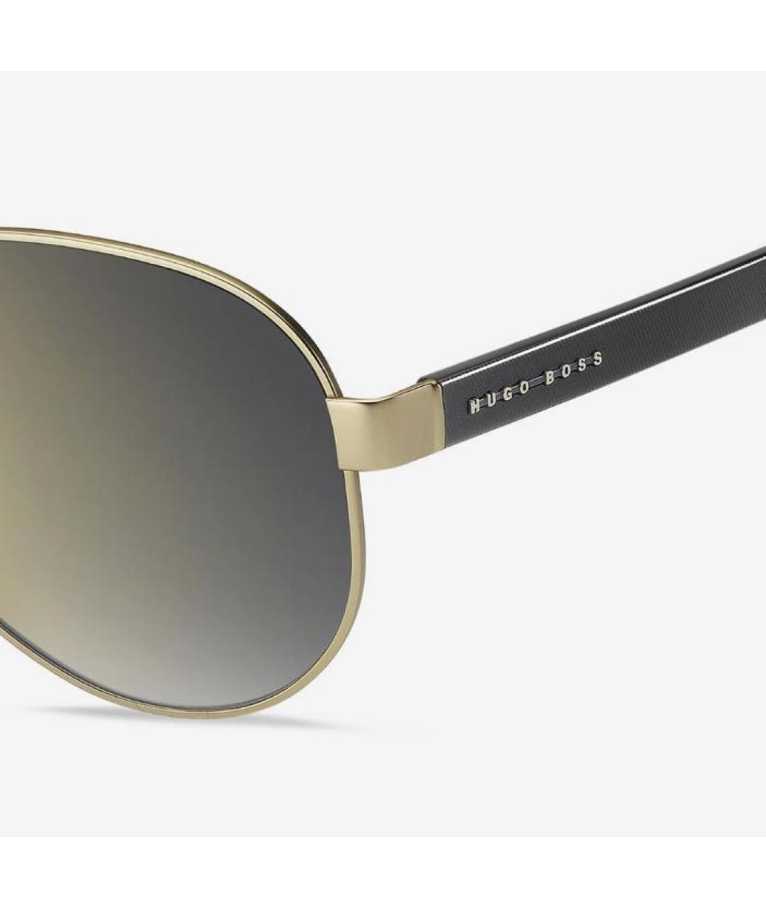 HUGO BOSS Золотые металлические солнцезащитные очки, фото 2