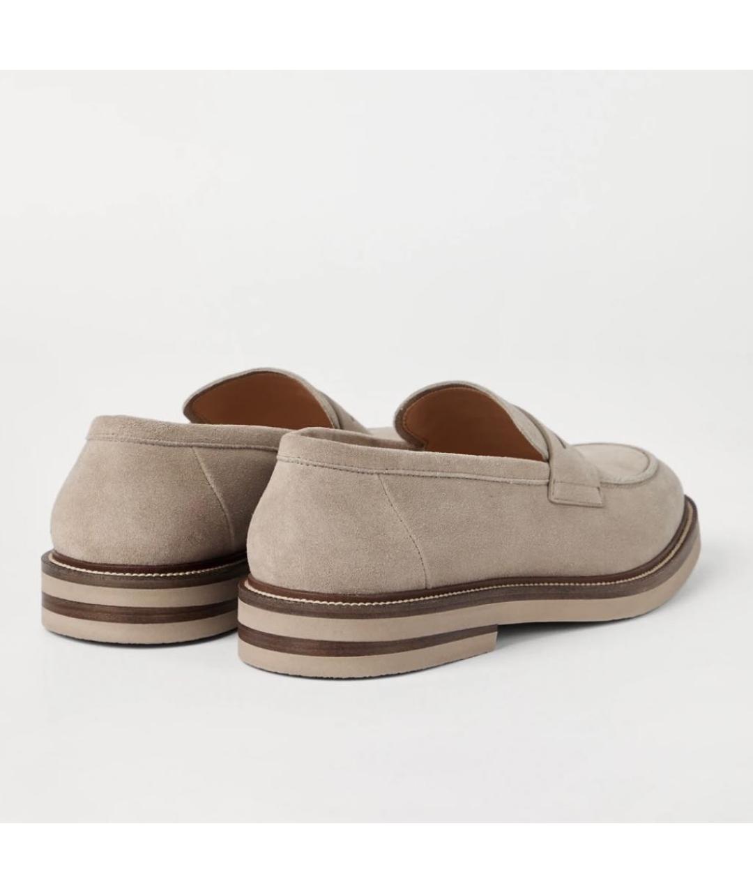 BRUNELLO CUCINELLI Бежевые замшевые лоферы, фото 2