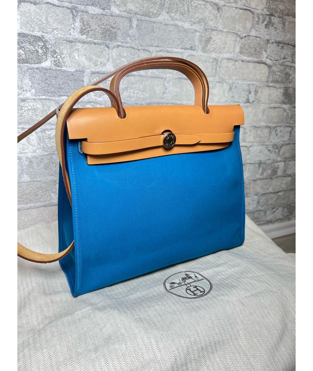 HERMES Синяя тканевая сумка через плечо, фото 2